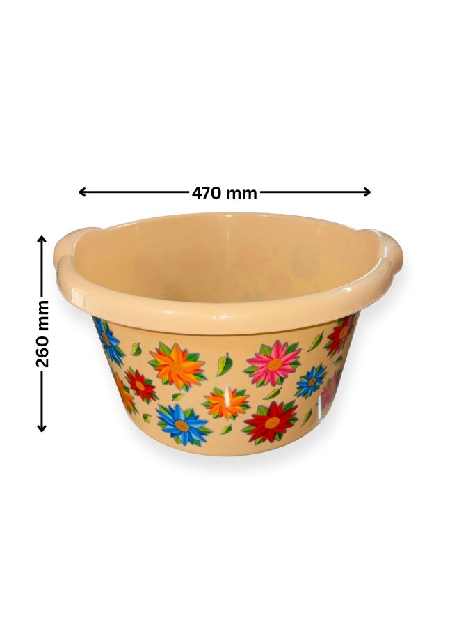 إس إن إتش طقم حمام | ٥ قطع إكسسوارات حمام بلاستيكية | دلو ماء، حوض استحمام، كوب استحمام، مقعد استحمام، حامل سلة تخزين | مجموعة أدوات تنظيم حمام منزلية متينة - Image 4