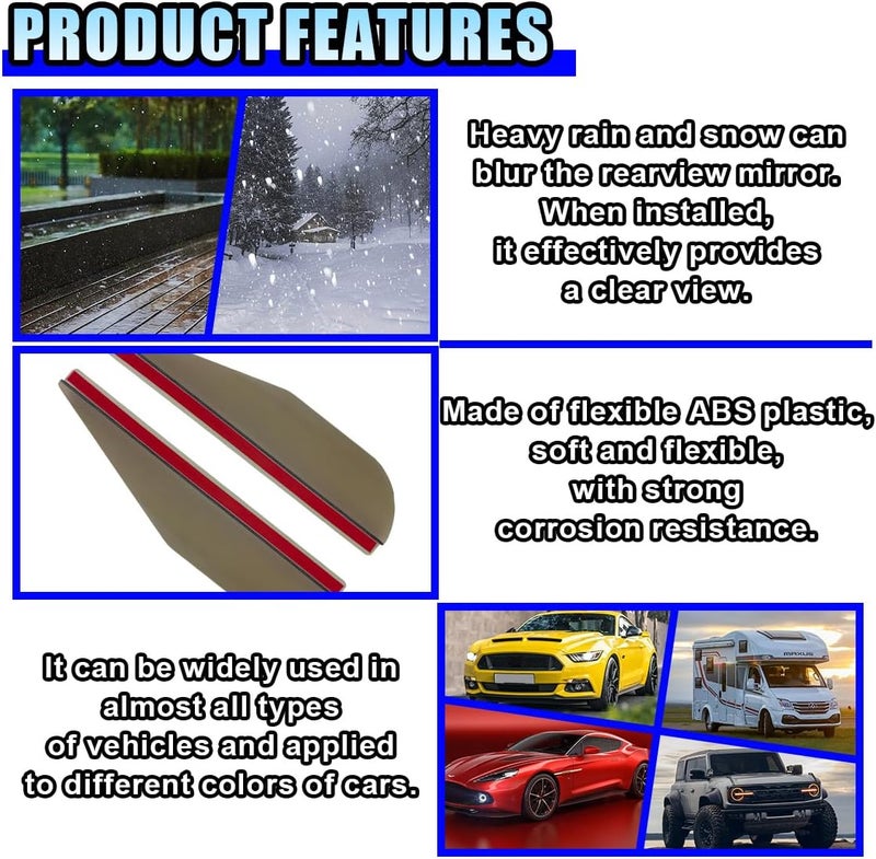 LHDOS Car Rear View Mirror Rain Visor Guard, Waterproof Side Mirror Rain Cover, PVC Auto Mirror Rain Eyebrow Guard, Universal Car Exterior Accessories for Cars Truck and SUV (Translucent) Repeated use resistant selected material - Image 5
