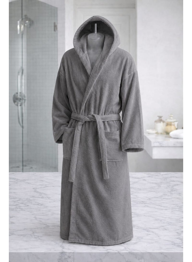 TM HOME Luxury Cotton Bathrobe Hoddies& Get One Free Towel (50×100 cm) – 100% Natural Cotton, Ultra-Soft, Absorbent & Hotel-Grade Luxury - Image 1