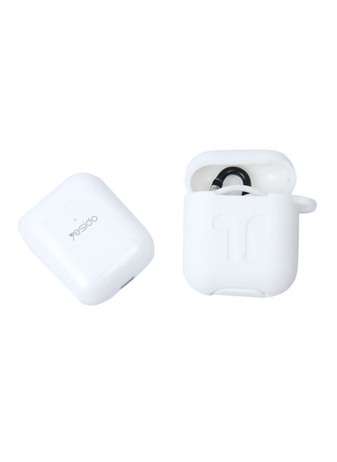 BT10 TWS Wireless Earphone / Noise Canceling / Stereo Sound / Wireless Charging / 180 Minute Talking and Music Time / 200 Hours Standby / LED indicator to display charging status / 15 Meter Transmission Range - White
