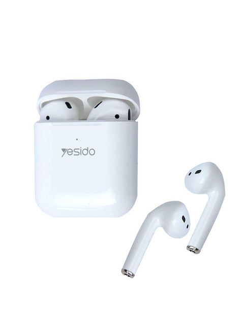 BT10 TWS Wireless Earphone / Noise Canceling / Stereo Sound / Wireless Charging / 180 Minute Talking and Music Time / 200 Hours Standby / LED indicator to display charging status / 15 Meter Transmission Range - White