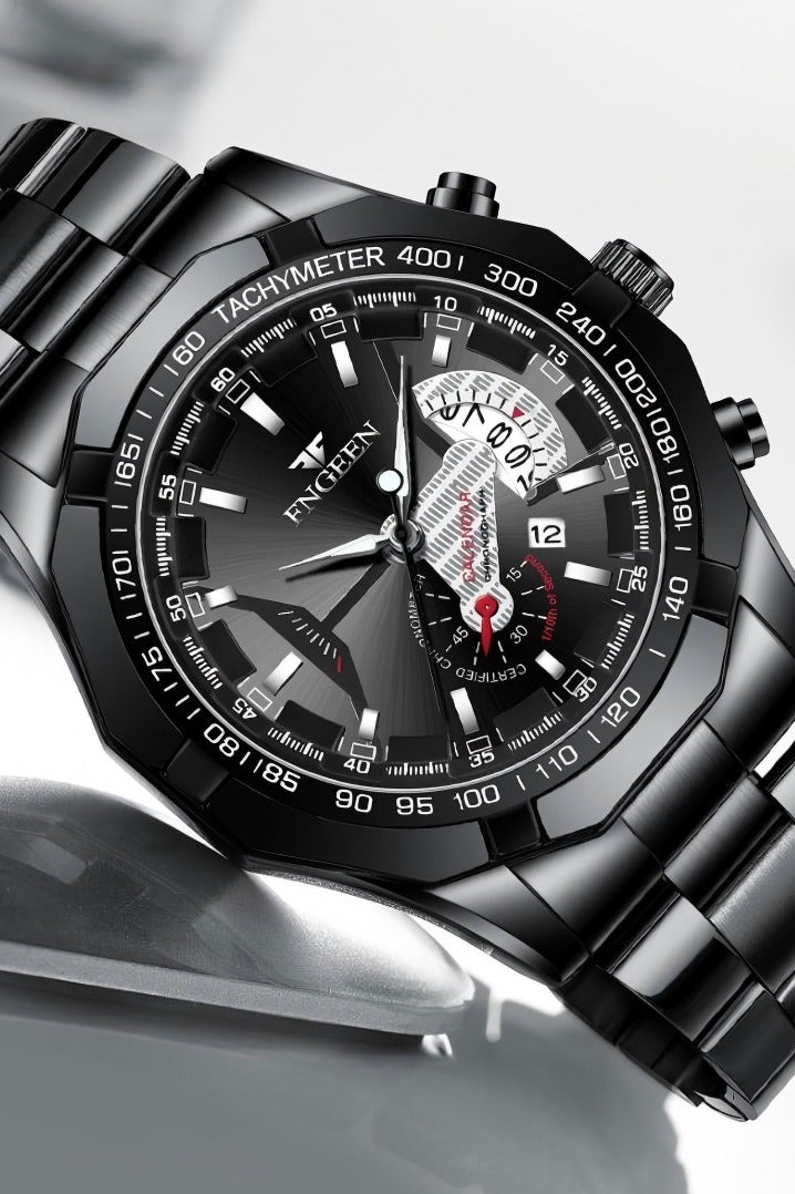 فنجين ساعة للرجال، ساعات كوارتز التجارية ساعات المعصم للرجال ساعات مضادة للماء للرجال ساعات رقمية بسيطة أنيقة - Image 2