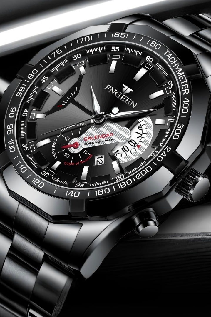 فنجين ساعة للرجال، ساعات كوارتز التجارية ساعات المعصم للرجال ساعات مضادة للماء للرجال ساعات رقمية بسيطة أنيقة - Image 5