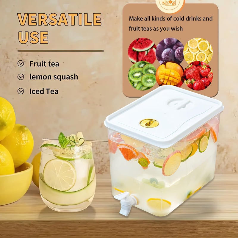 Sivlnian Beverage Drink Dispenser for Fridge, Plastic Beverage Dispenser with Spigotï¼ŒJuice Container Sealed with Filter Screenï¼ŒCold Hot Drink Jug for Christmas Party Supplies (1PCS 2 Gallon) - Image 4