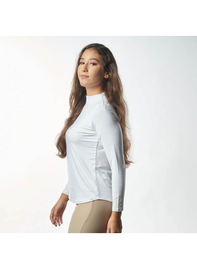 Breathe double layer long sleeves undershirt for women-White