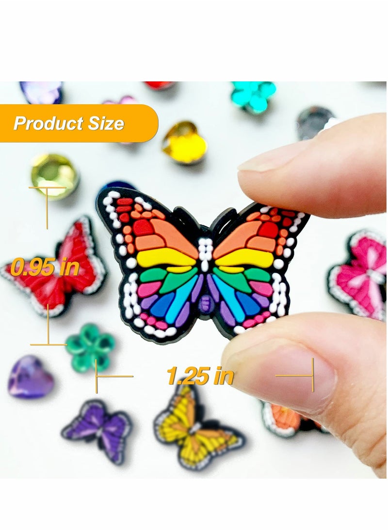Excefore - Shoe Decoration Croc Charm, Butterfly Shoe Charms Fits for Shoes Bracelets Wristbands, PVC Charms Decoration for Women Girl Party Favor Gifts (16PCS) - Image 1