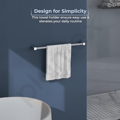Plantex Stainless Steel Towel Hanger for Bathroom/Single Towel Rod/Towel Bar/Bathroom Accessories (24 Inch-Chrome - 1003) - Image 5