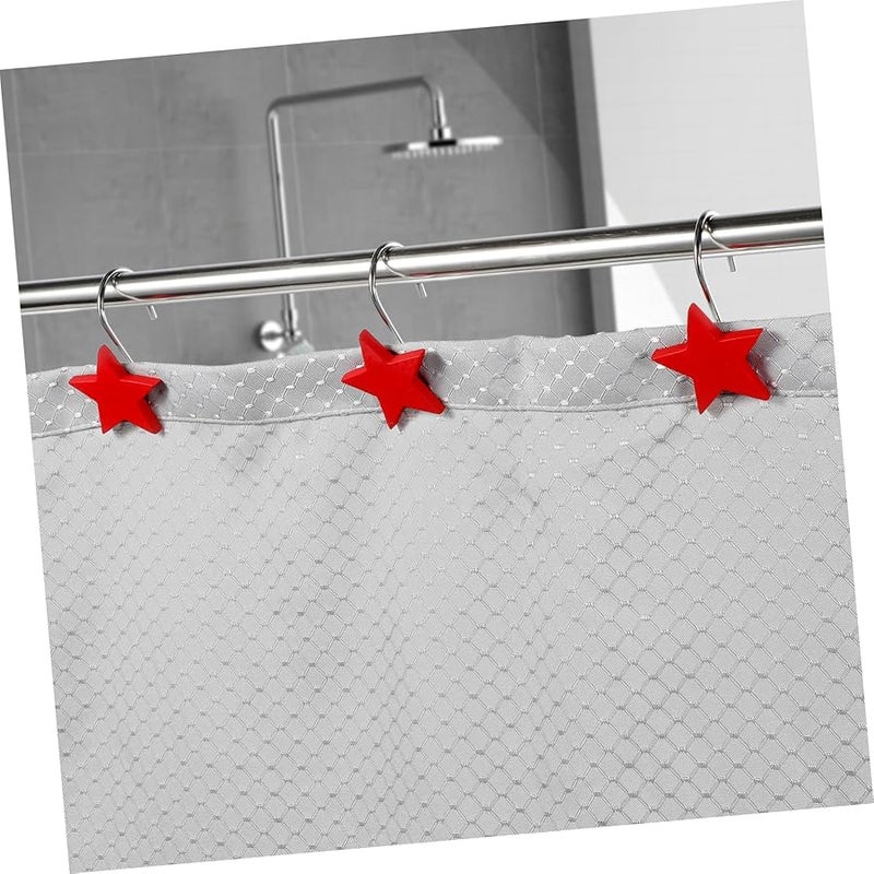 Unomor 12 Pack Resin Metal Shower Curtain Hooks Decorative Bathroom Accessories - Image 5