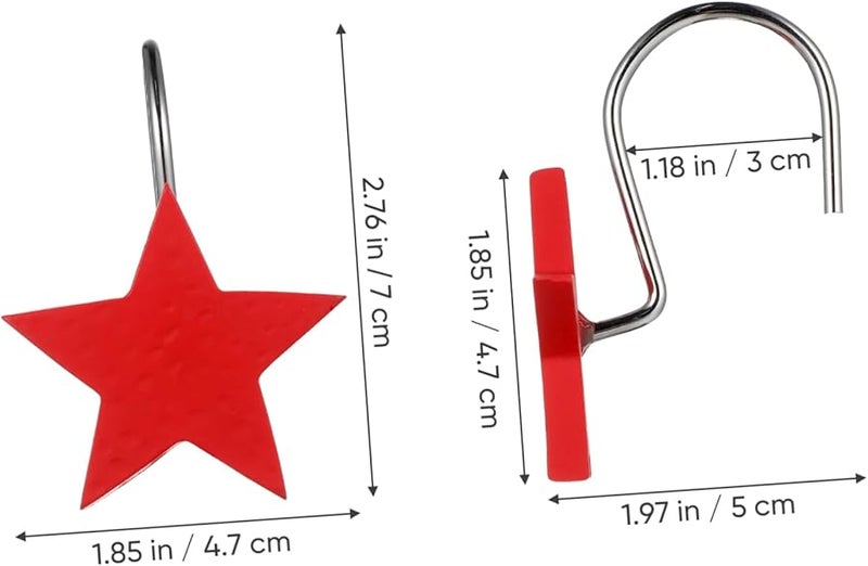 Unomor 12 Pack Resin Metal Shower Curtain Hooks Decorative Bathroom Accessories - Image 3