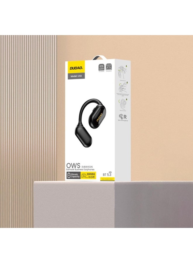 دوداو سماعات أذن لاسلكية DUDAO U4A بتصميم مشبك للأذن، عمر بطارية طويل يصل إلى 24 ساعة، BT V.5.3، أذن يمنى واحدة، مريحة للرياضة والعمل والقيادة (أسود) - Image 5