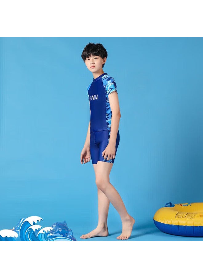 Skin-friendly Yifu Boys' Swimwear, For Older Children, Conservative Two-piece Swimsuit For Young Boys, Suitable For Primary And Secondary School Students, Hot Spring And Swimming Set - Image 4