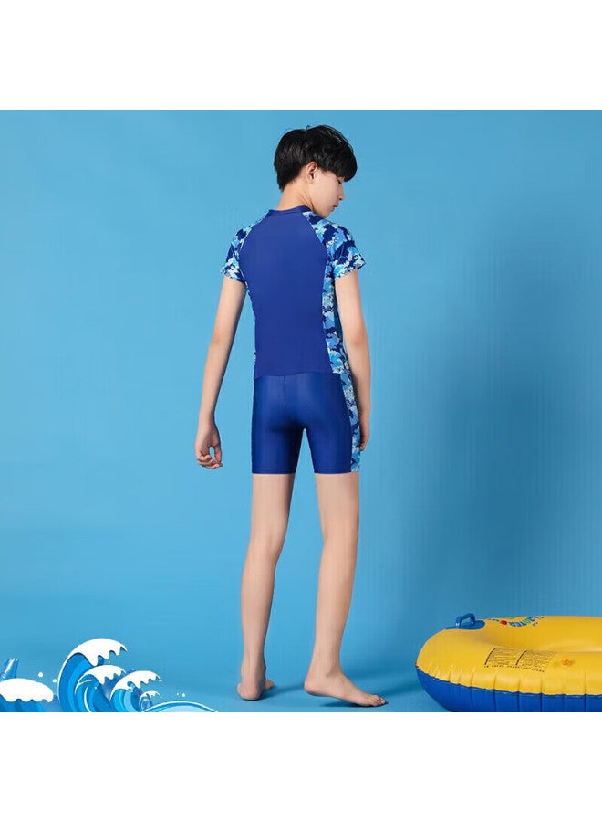 Skin-friendly Yifu Boys' Swimwear, For Older Children, Conservative Two-piece Swimsuit For Young Boys, Suitable For Primary And Secondary School Students, Hot Spring And Swimming Set - Image 2