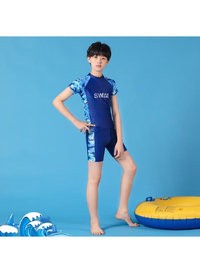 Skin-friendly Yifu Boys' Swimwear, For Older Children, Conservative Two-piece Swimsuit For Young Boys, Suitable For Primary And Secondary School Students, Hot Spring And Swimming Set - Image 3