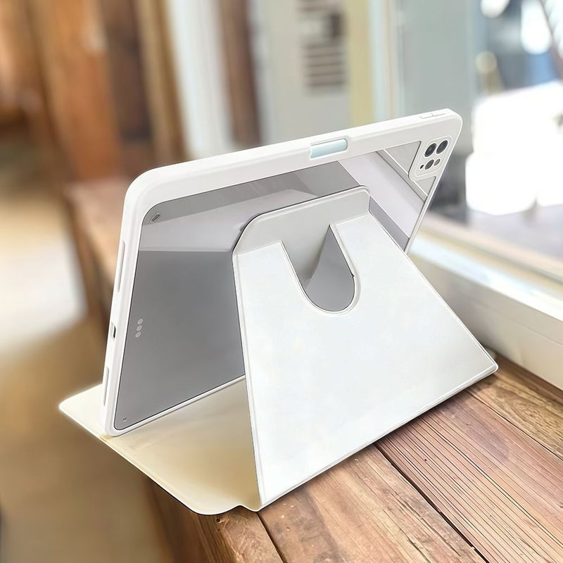 Cover For Simple Book Style Rotating Spray Coated Acrylic Transparent Crystal Tablet Protective Case Compatible With iPad Pro 11 Inch 2018 - Image 3