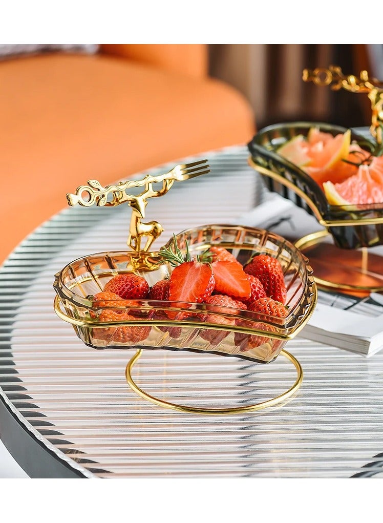 DubaiGallery Creative Metal Plastic Fruit Plate Heart-shaped Candy Plate Living Room Desktop Snack Candy Dessert Plate Creative Tableware - Image 1