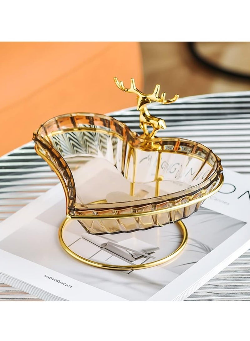 DubaiGallery Creative Metal Plastic Fruit Plate Heart-shaped Candy Plate Living Room Desktop Snack Candy Dessert Plate Creative Tableware - Image 3