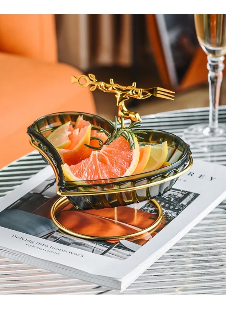 DubaiGallery Creative Metal Plastic Fruit Plate Heart-shaped Candy Plate Living Room Desktop Snack Candy Dessert Plate Creative Tableware - Image 2