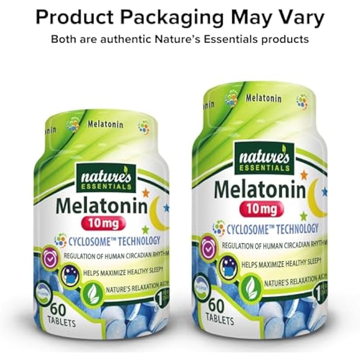 NATURE'S ESSENTIALS Melatonin 10mg | Immediate & Extended Release | Advanced Cyclosome Liposomal Delivery | Non-GMO, Gluten Free, Vegetarian | 60 Tablets - Image 3