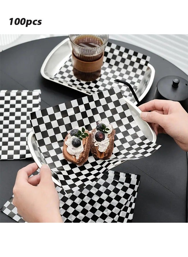 100-Piece Bread Sandwich Burger Fries Food Grade Oil Proof Paper, Wrapping Baking Tools, Cake Packaging Paper 18x18cm - Image 1