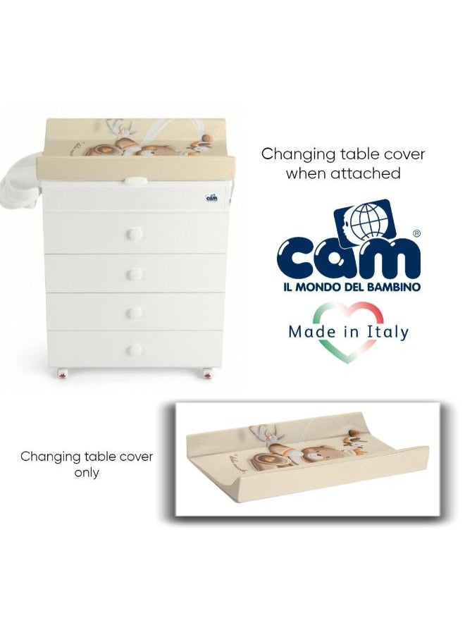 cam - Baby Soft Changing Mat With Pocket To Fit On The Chest Of Drawers With Firm Support And Comfortable, Easy To Clean And Carry On The Go, Diaper Pad For Dresser From 0 To 11 Kg - Assorted - Image 1