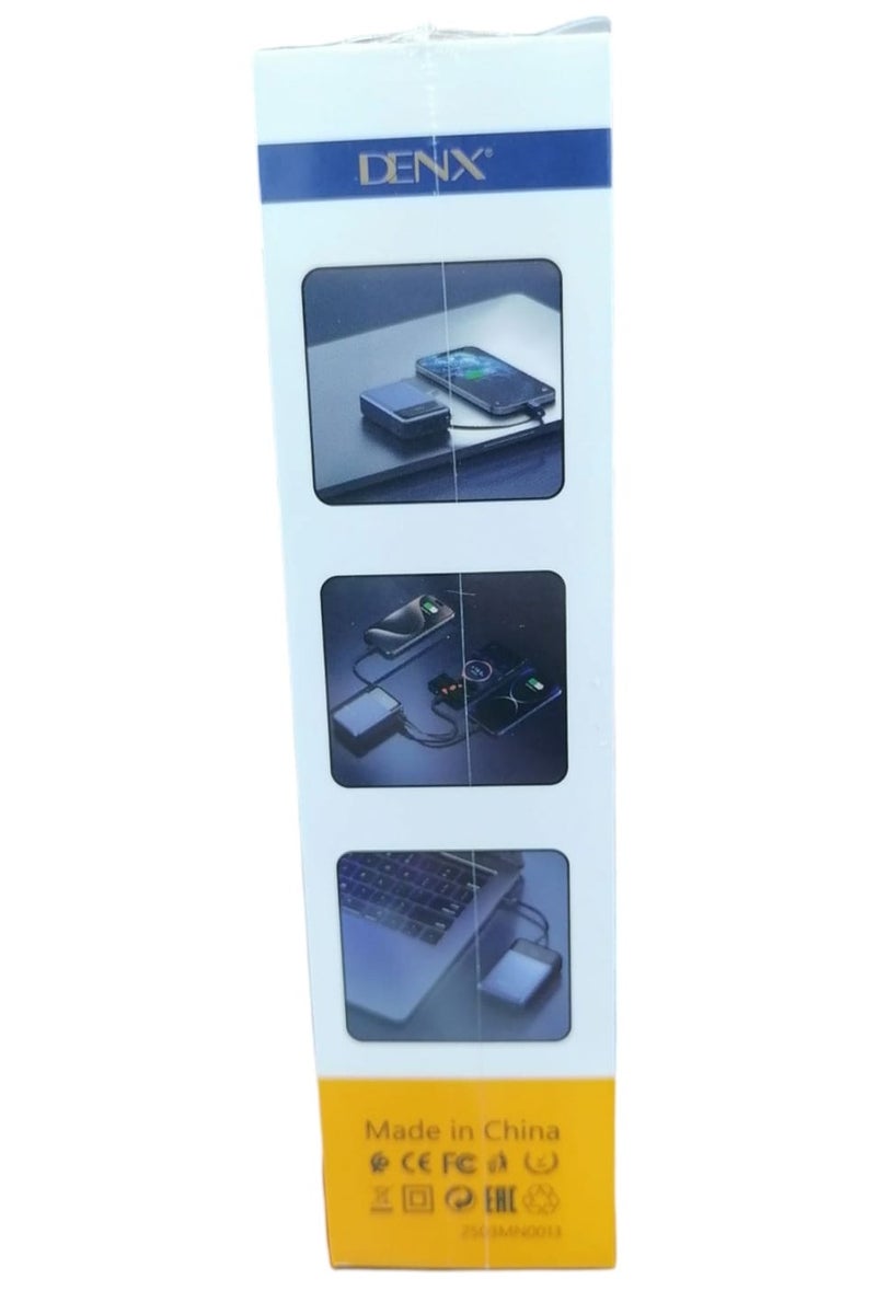 Denx 20000mAh Power bank with a digital display screen and 65W fast charging power bank distinguished by the small size and two built-in cables (Lightning & Type-C), and two charging ports Type-C PD/USB - Image 4
