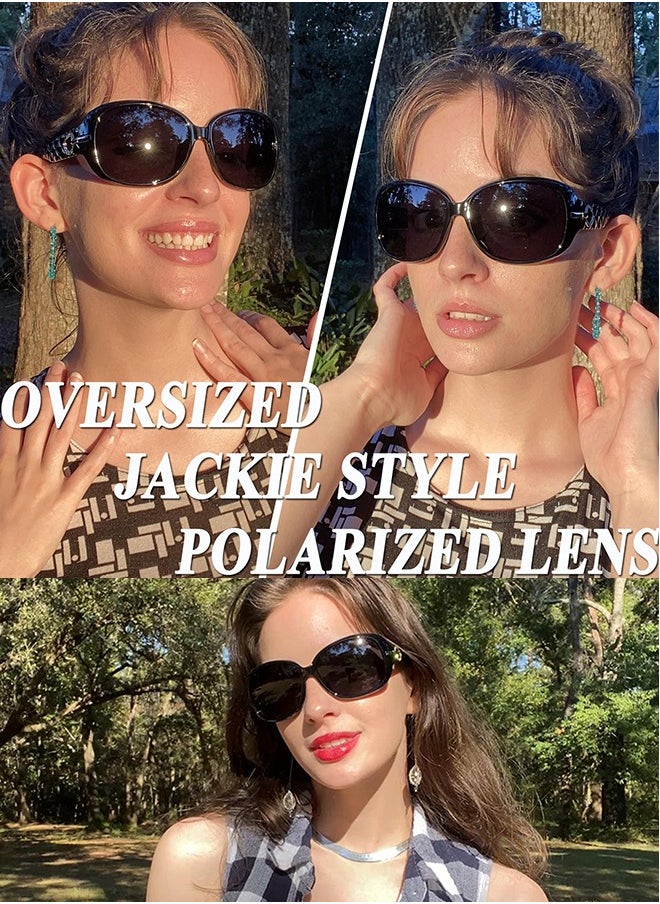 AZorb Women's Sunglasses Women Anti-Glare Square Design Polarized Sun Glassess UV Protection Shades for Daily Holidays Travel - Black  - Image 4