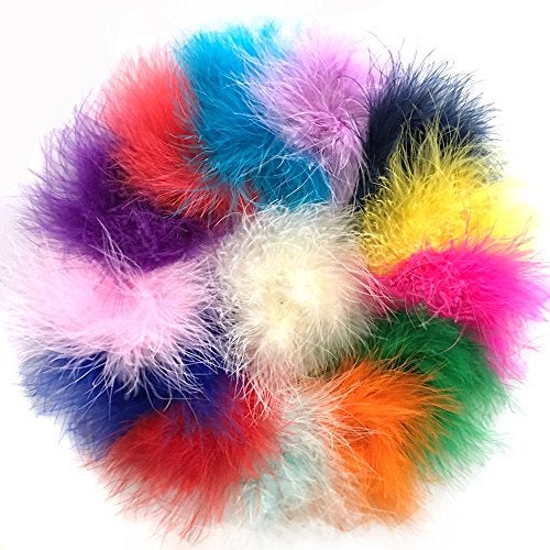 Yazon Marabou Feather Puffs DIY Crafting Feathers Circle Assorted Feathers Flower For Craft Headbands Making 18pcs - Image 5