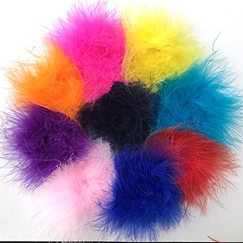 Yazon Marabou Feather Puffs DIY Crafting Feathers Circle Assorted Feathers Flower For Craft Headbands Making 18pcs - Image 2