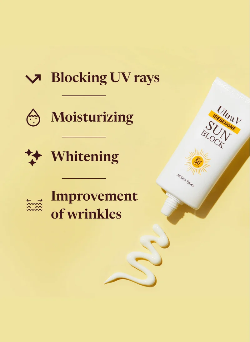ultra v Sunscreen Cream SPF50 – Peptides, Rice, Camomile Extracts – For All Skin Types and Skin Tones