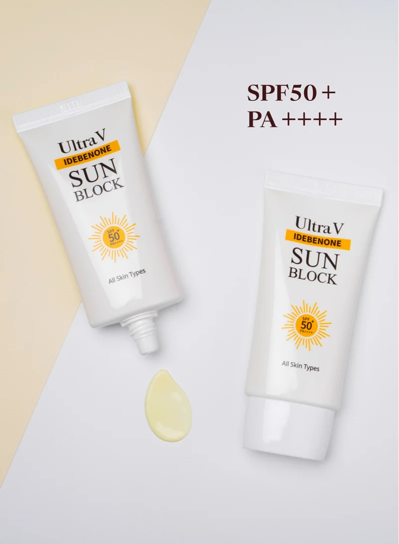 ultra v Sunscreen Cream SPF50 – Peptides, Rice, Camomile Extracts – For All Skin Types and Skin Tones