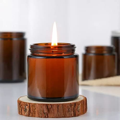 JARBAZAAR PACK OF 4 PCS 100 GM AMBER GLASS JAR for cosmetics and candle making