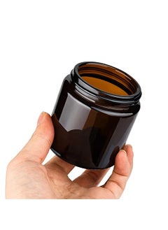 JARBAZAAR JARBAZAAR PACK OF 4 PCS 100 GM AMBER GLASS JAR for cosmetics and candle making  - Image 2