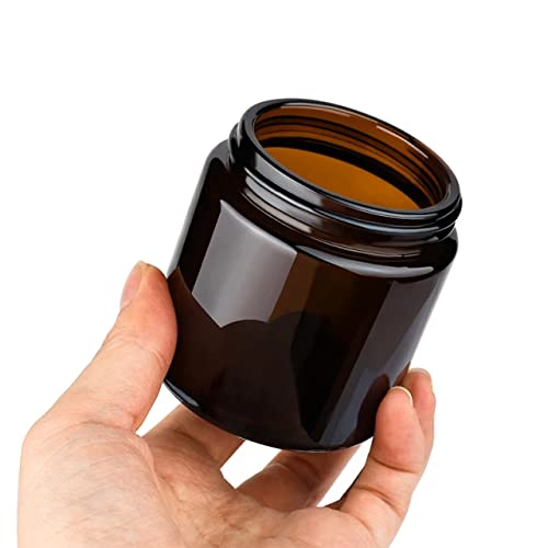 JARBAZAAR PACK OF 4 PCS 100 GM AMBER GLASS JAR for cosmetics and candle making