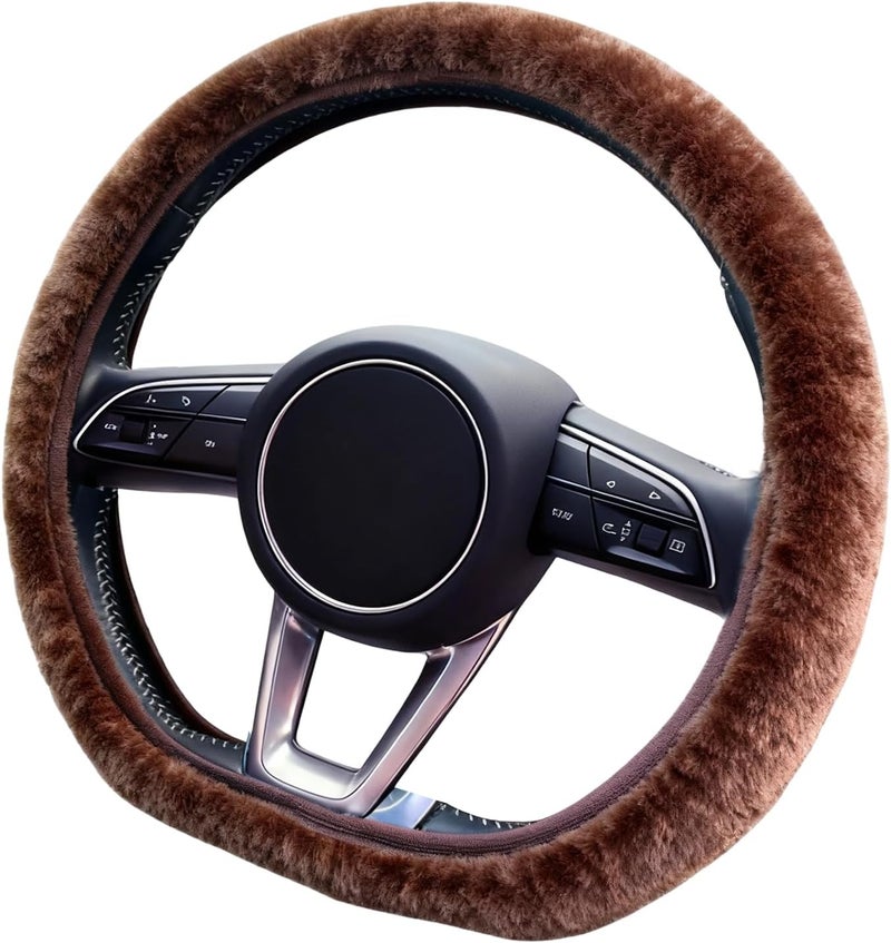 Plush Steering Wheel Cover - Warm Fuzzy Anti-Slip Auto Interior Accessories - Steering Wheel Protector Car Decoration | for Sedans SUV Trucks RV Vehicles - Image 1