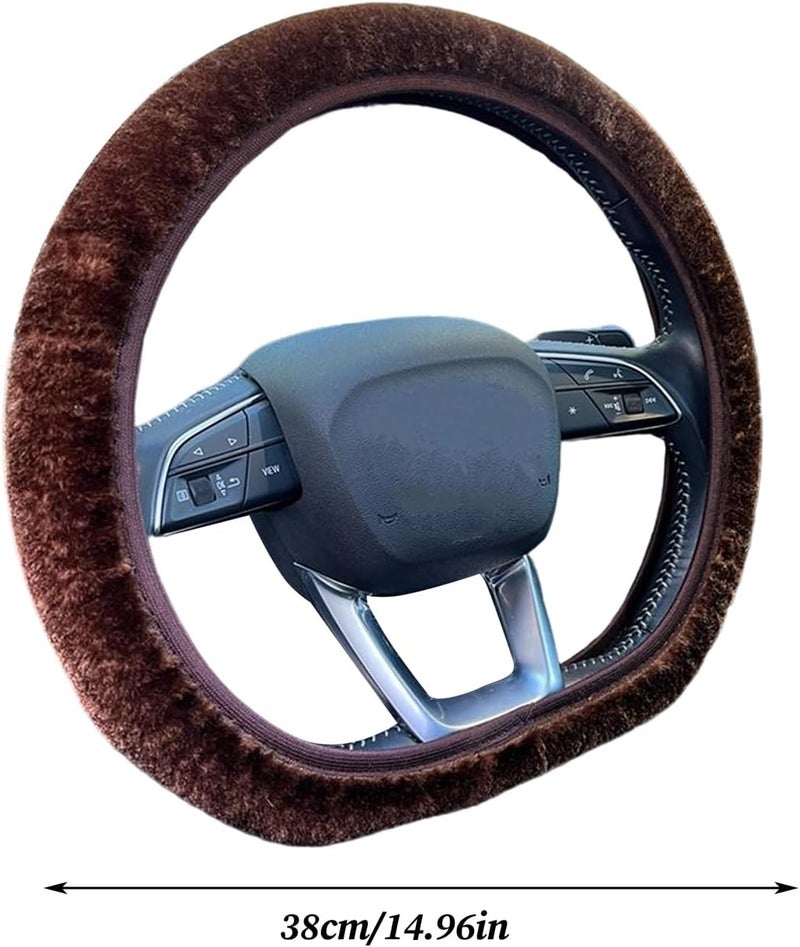 Plush Steering Wheel Cover - Warm Fuzzy Anti-Slip Auto Interior Accessories - Steering Wheel Protector Car Decoration | for Sedans SUV Trucks RV Vehicles - Image 4