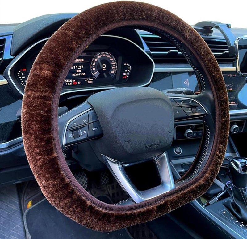 Plush Steering Wheel Cover - Warm Fuzzy Anti-Slip Auto Interior Accessories - Steering Wheel Protector Car Decoration | for Sedans SUV Trucks RV Vehicles - Image 5