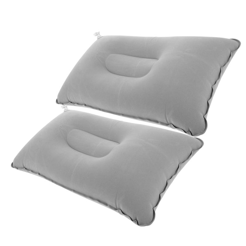 Inflatable Travel Pillow 2 Pack Memory Foam for Airplane Camping and Outdoor Back Support - Image 2