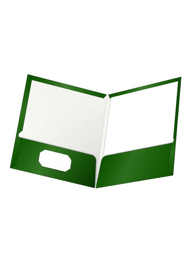 Oxford Laminated Twinpocket Folders Letter Size Green Holds 100 Sheets Box Of 25 (51717) - Image 1