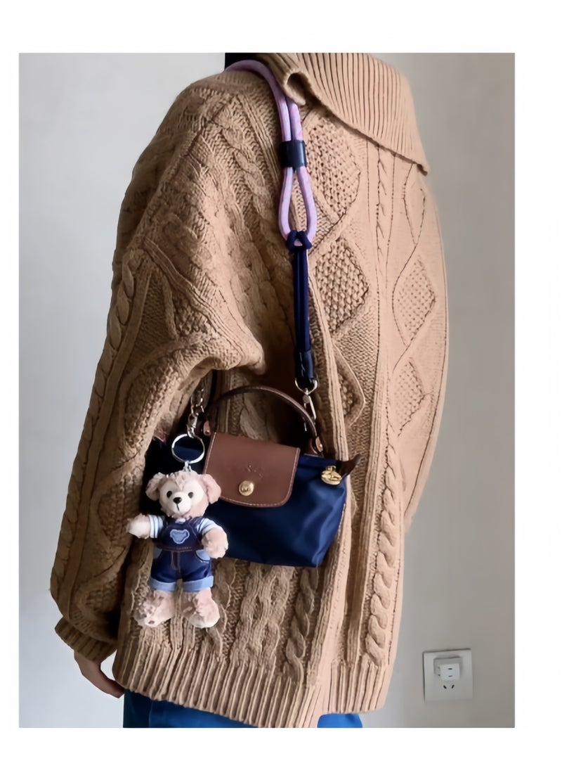 لونج شامب حقيبة يد نسائية صغيرة Longchamp ، حقائب كروس بودي ، حقيبة كتف حزام كتف مع مشبك ، كحلي كلاسيكي - Image 3