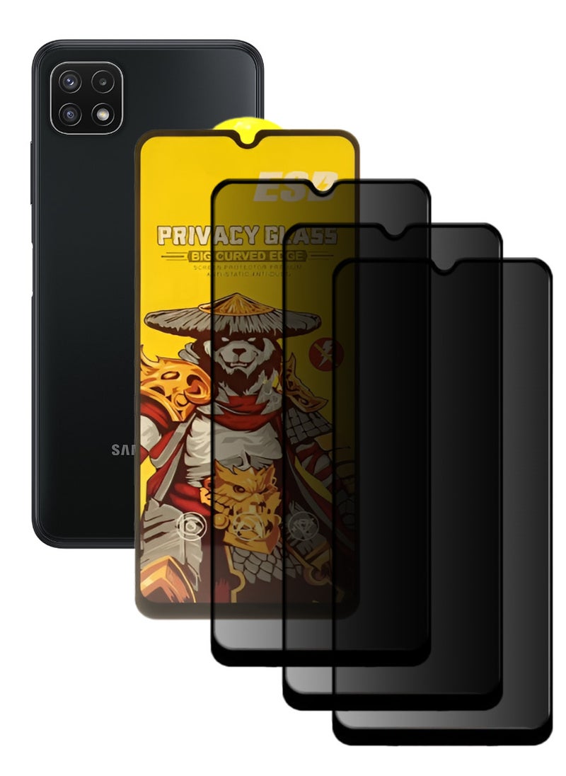 ESD 3 Pieces Tempered Dustproof Privacy Glass Screen Protector Compatible For Samsung Galaxy A22 5G - Image 1
