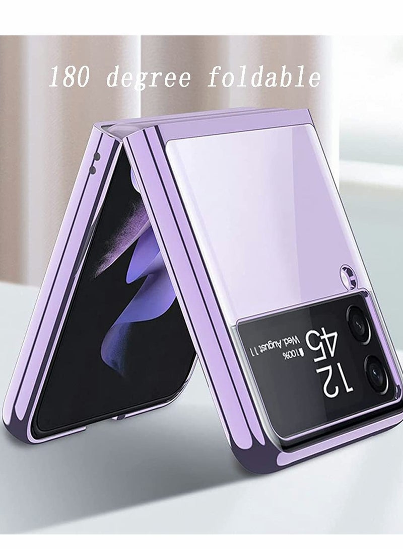 كاست ويف Transparent Plating PC Crystal Cover Finish Anti-Scratch Shookproof Protection Case for Samsung Galaxy Z Flip 3 - Image 2