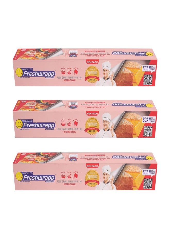 Freshwrapp Hindalco Freshwrapp International Aluminium Foil 24 Meters, 18 microns (Pack of 3) |Food Packing, Wrapping , Storing , Serving and Cooking (Baking , Grilling , Roasting, Freezing) - Image 1