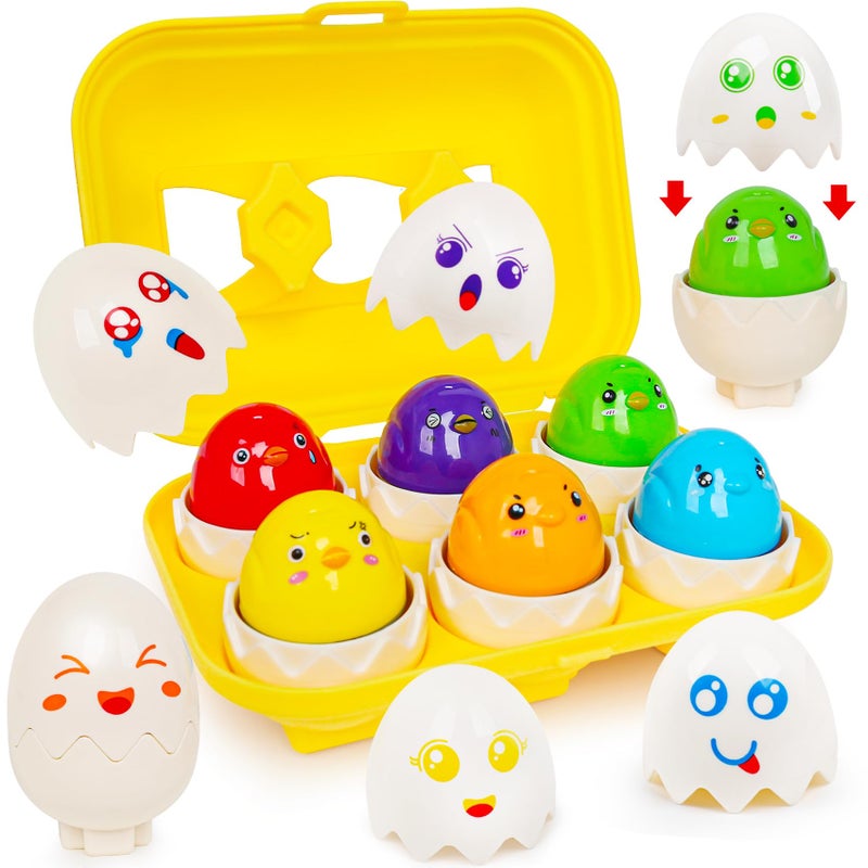FQKIOMY Egg Toddler ToysMontessori Geometric Egg Shape Sorter Toys Preschool Learning Educational Color Sorting Eggs Puzzles Matching Games Fine Motor Toy for Boys Girls Ages 13 - Image 3