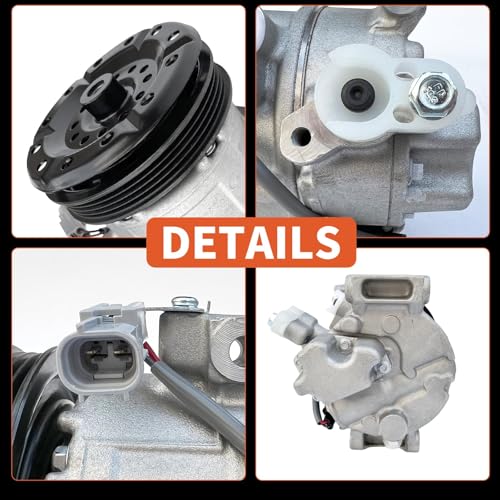 COOLIGO Air Conditioner AC Compressor with A/C Clutch,Fits for Toyota Yaris 1.5L 2007 2008 2009 2010 2011 2012, AC Compressor, Replaces 883105248, 8831052480, 8831052481 - Image 4