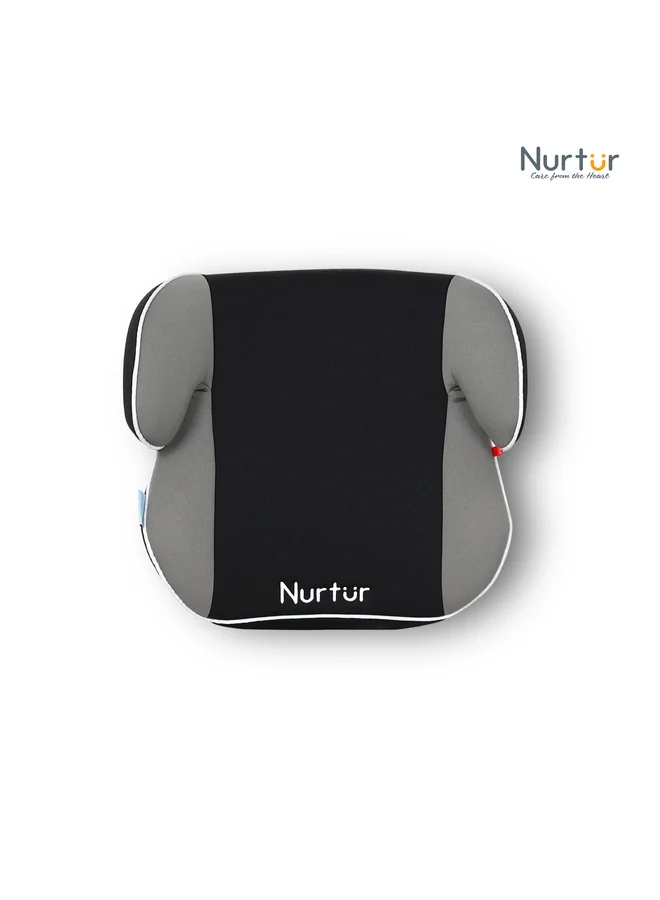 Nurtur Nova Kids Booster Seat - Arm Rest - Easy to Install - Universally Fit – Wide Cushioned Base - Suitable from 4 years to 12 years (Group 2/3) - Grey Multi