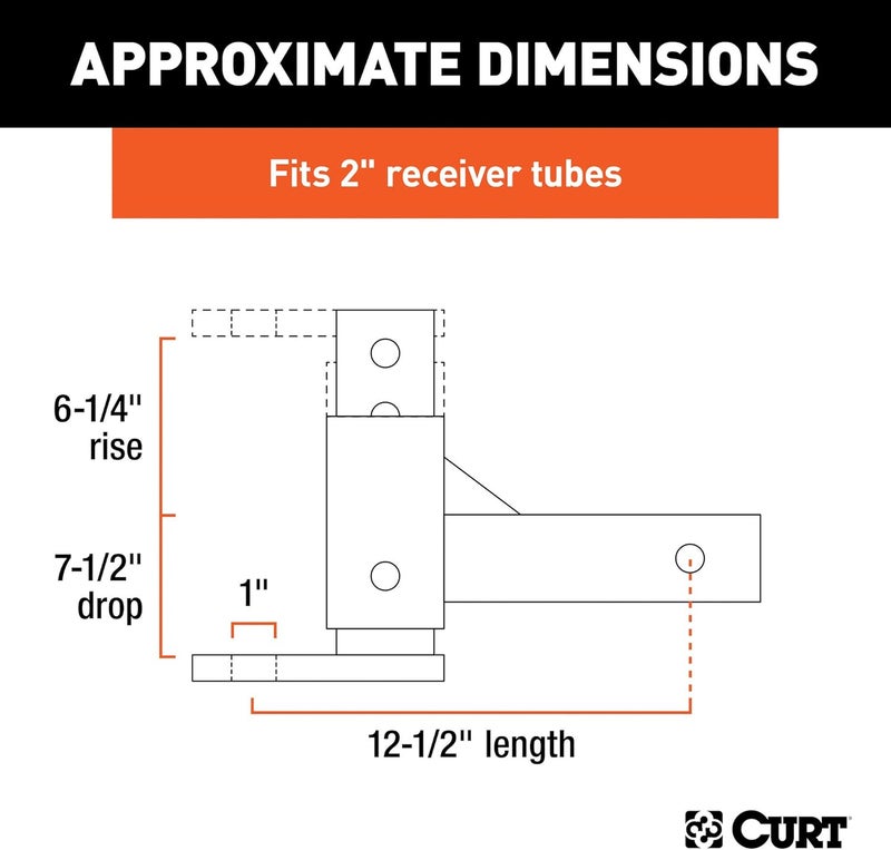 CURT Adjustable Ball Mount for Towing - Image 2