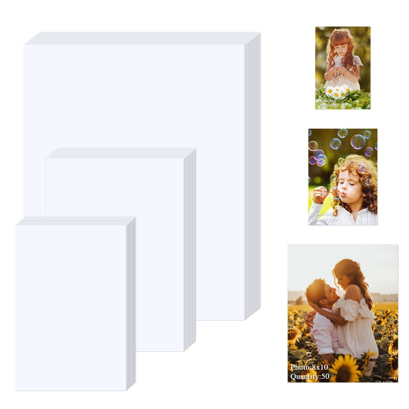 Zbeivan Photo Paper 4X6  5X7  8X10 Inch High Glossy Paper 150 Sheets  200 Gsm Paper For Printer (4X6 50 Sheets  5X7 50 Sheets  8X10 50 Sheets) - Image 1