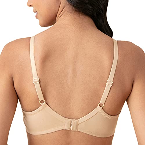 NYKD (NYB062 Non Padded & Non Wired Tshirt Bra for Women | Soft Cotton Stretch Fabric with Full Coverage & Side Shaping Panel | Wide Back Panel with N Fresh Technology & Adjustable Straps Sand - Image 3
