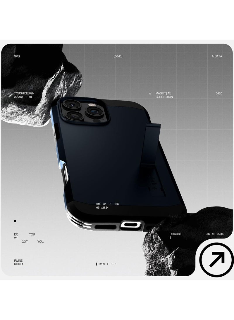 Spigen Tough Armor MagFit AI for iPhone 16 Pro Max Case Cover MagSafe with Kickstand (2024) - Metal Slate  - Image 3