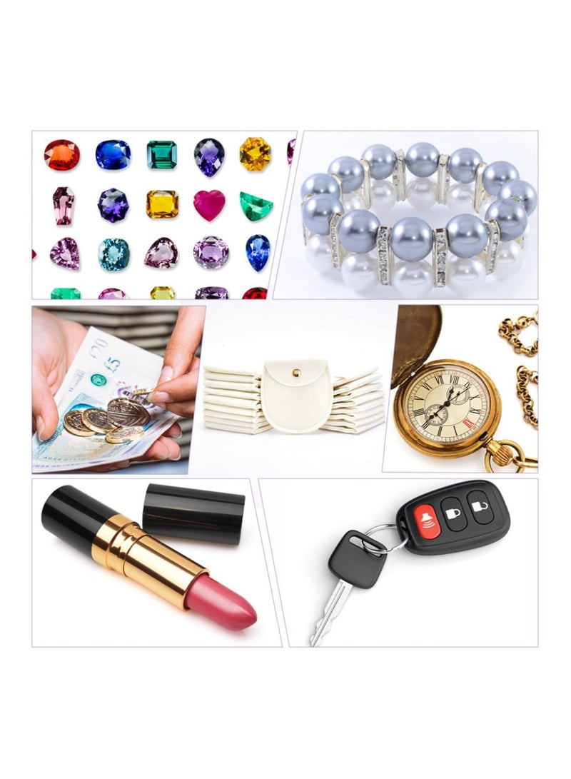 SYOSI 24 Pcs Velvet Jewelry Pouches with Snap Button Cornsilk Color Storage Bags Luxury Gift Bag for Candy and Necklace Bracelet Packing 3.27x3.03In - Image 3